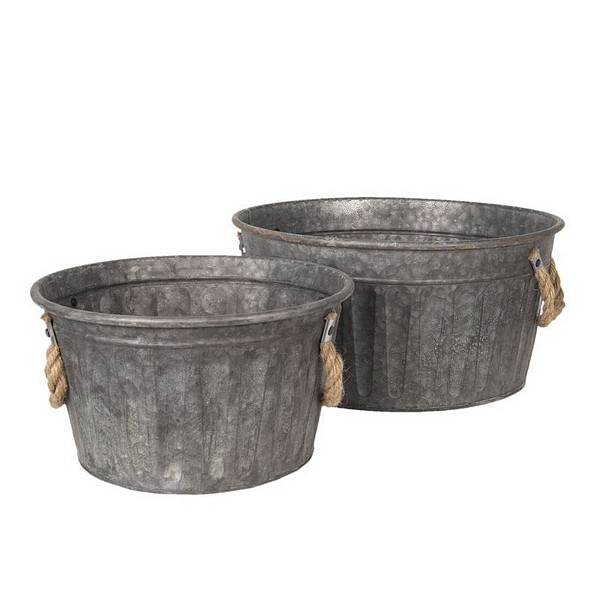 METALOWE WIADRA Industrial Country Style 2 SZT Clayre & Eef